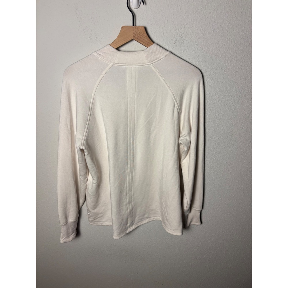 Athleta Eastbound Sweatshirt Magnolia White V-Neck Pullover Fleece Medium - Picture 3 of 4